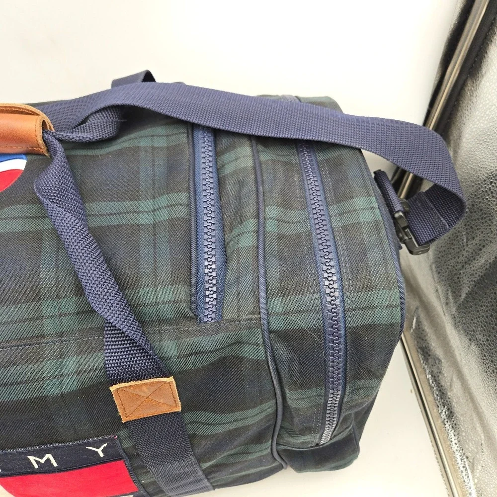 Vintage Tommy Hilfiger Duffle Bag Tartan Plaid Pepsi Cola Flag‎ Large 90s Y2K